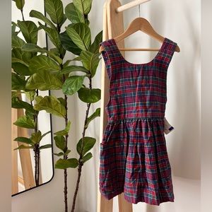 Vintage Christie Brooks Filenes Plaid adjustable dress child 5 red holiday prepp